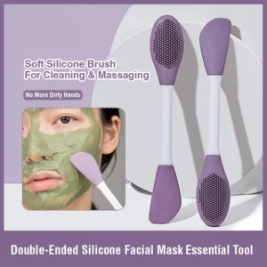 Dual Ended Silicone Face Brush In Purple - Image 2