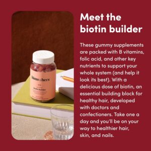 Hims & Hers Biotin Builder Gummy Vitamins with Vitamins B12 and B6, Vitamin D, Gluten Free, No Artificial Sweeteners or Flavors, Wild Cherry Flavor - Image 7