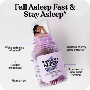 Lemme Sleep Gummies with 5mg Melatonin Elderberry Magnesium L-Theanine Chamomile and Lavender Drug-Free Nighttime Sleep Aid Vegan Gluten Free Gelatin Free Non GMO Berry Flavored 60 Count - Image 4